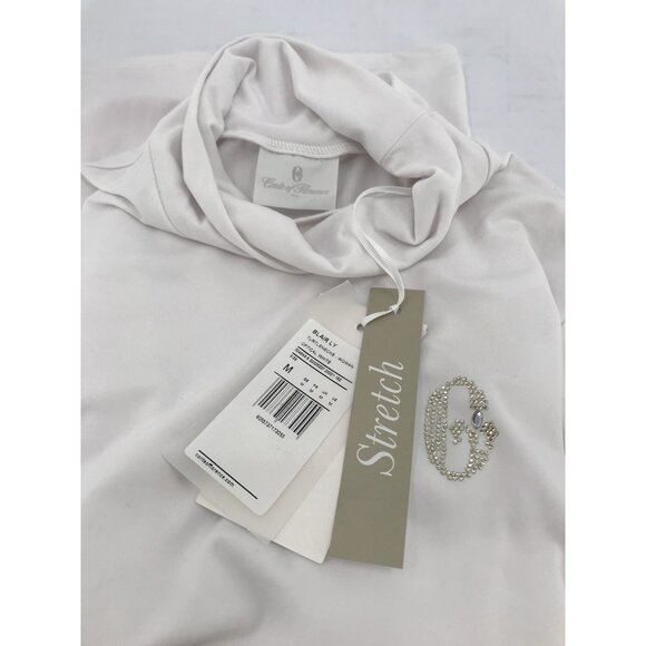 Conte Of Florence Turtleneck Wonens Size Medium White Embellished Apres Ski - Picture 7 of 15